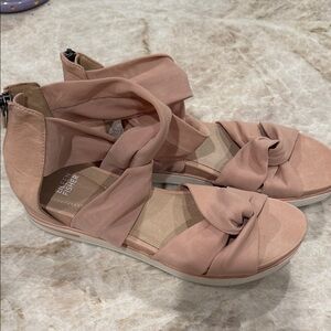 Eileen Fisher Pink Wrap Sandals
